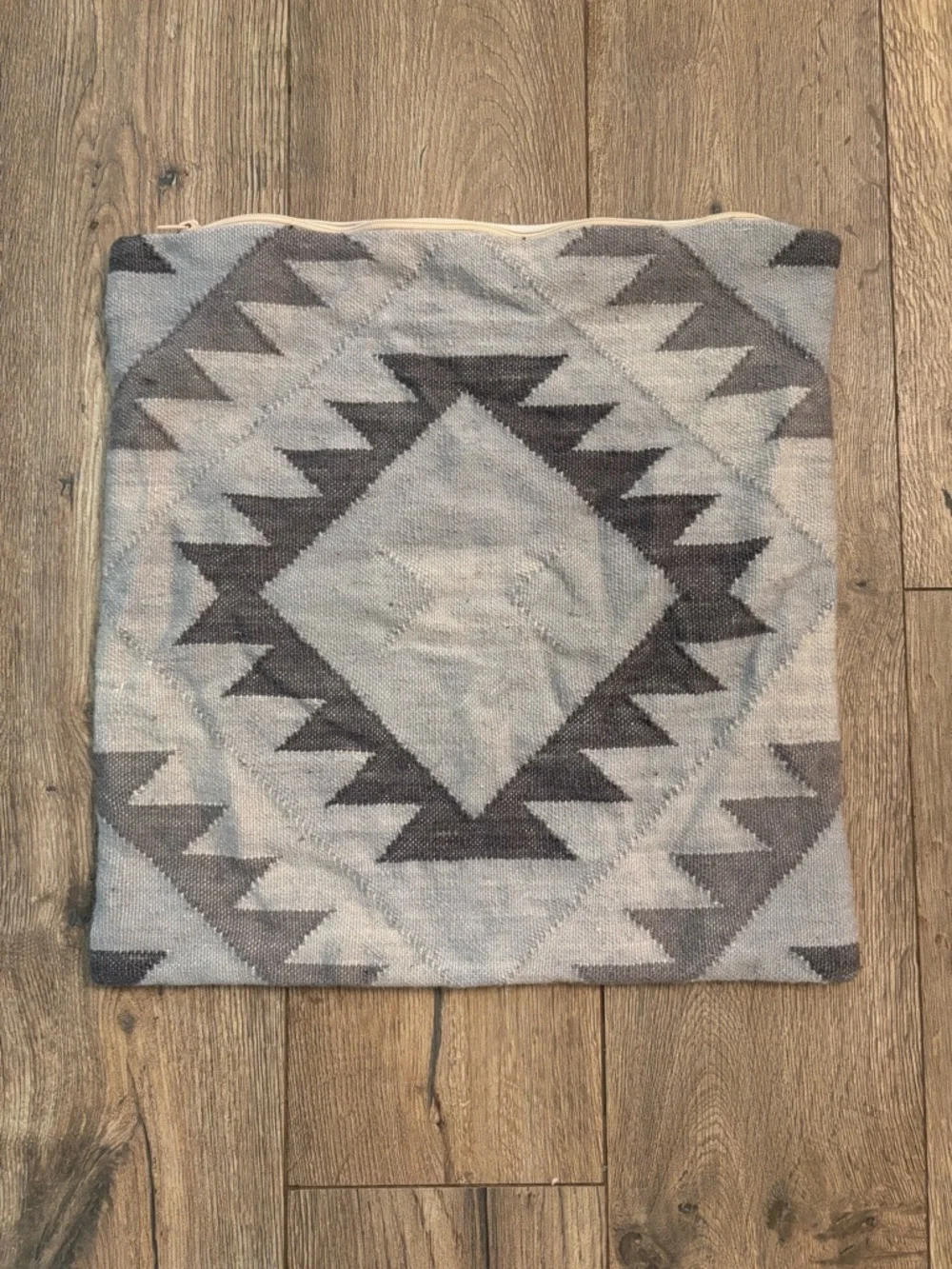 IKEA FJÄLLSKRÄP Wool Cotton Pillow Cover 20x20 Gray Geometric Kilim Scandinavian